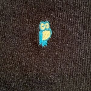 Talbots Navy Simply Flattering Pin Whale Corduroy Pants Blue White Owls 8P